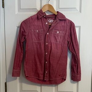 American Eagle Outfitters Maroon Button Down Shirt